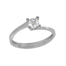 Μονόπετρο από λευκόχρυσο 14 καρατίων