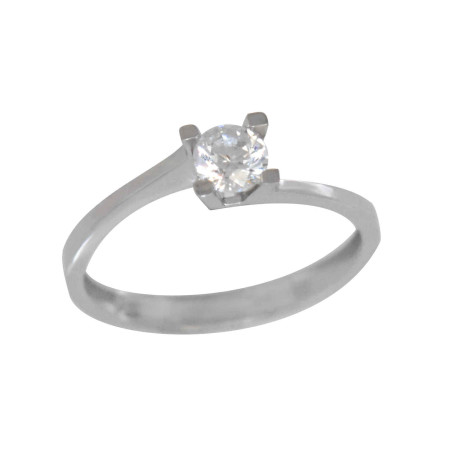 Μονόπετρο από λευκόχρυσο 14 καρατίων