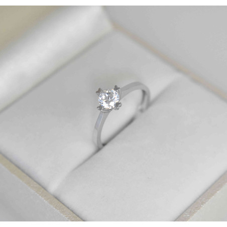 Μονόπετρο από λευκόχρυσο 14 καρατίων