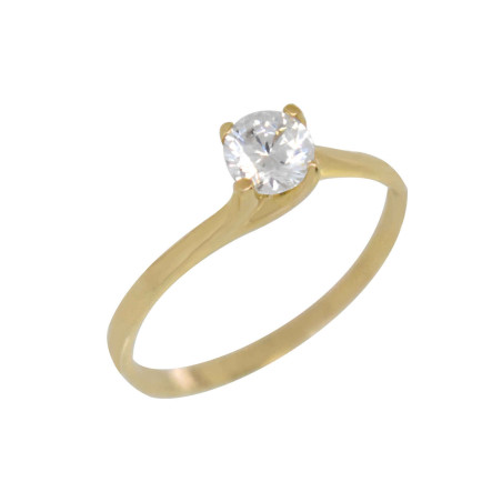 Μονόπετρο από χρυσό 14 καρατίων με ζιργκόν