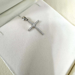 Λευκόχρυσος γυναικείος σταυρός 14 Καρατίων