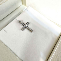 Λευκόχρυσος γυναικείος σταυρός 14 Καρατίων