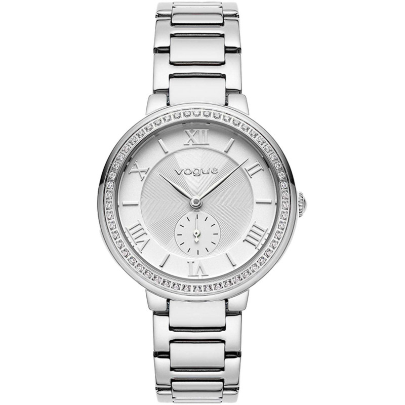 VOGUE Elegant Zircons Silver Stainless Steel Bracelet 2020613983