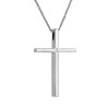 Λευκόχρυσος γυναικείος σταυρός με διαμάντια και αλυσίδα 14 Καρατίων