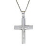 Λευκόχρυσος Ανδρικός σταυρός με αλυσίδα 14 Καρατίων