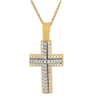 Χρυσός γυναικείος σταυρός με αλυσίδα 14 Καρατίων