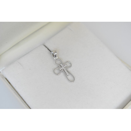 Λευκόχρυσος γυναικείος σταυρός 14 Καρατίων