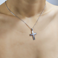 Λευκόχρυσος αντρικός σταυρός 14 Καρατίων