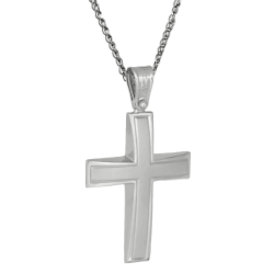 Λευκόχρυσος αντρικός σταυρός 14 Καρατίων