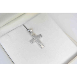 Λευκόχρυσος αντρικός σταυρός 14 Καρατίων