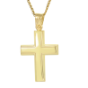 Χρυσός Ανδρικός σταυρός με αλυσίδα 14 Καρατίων