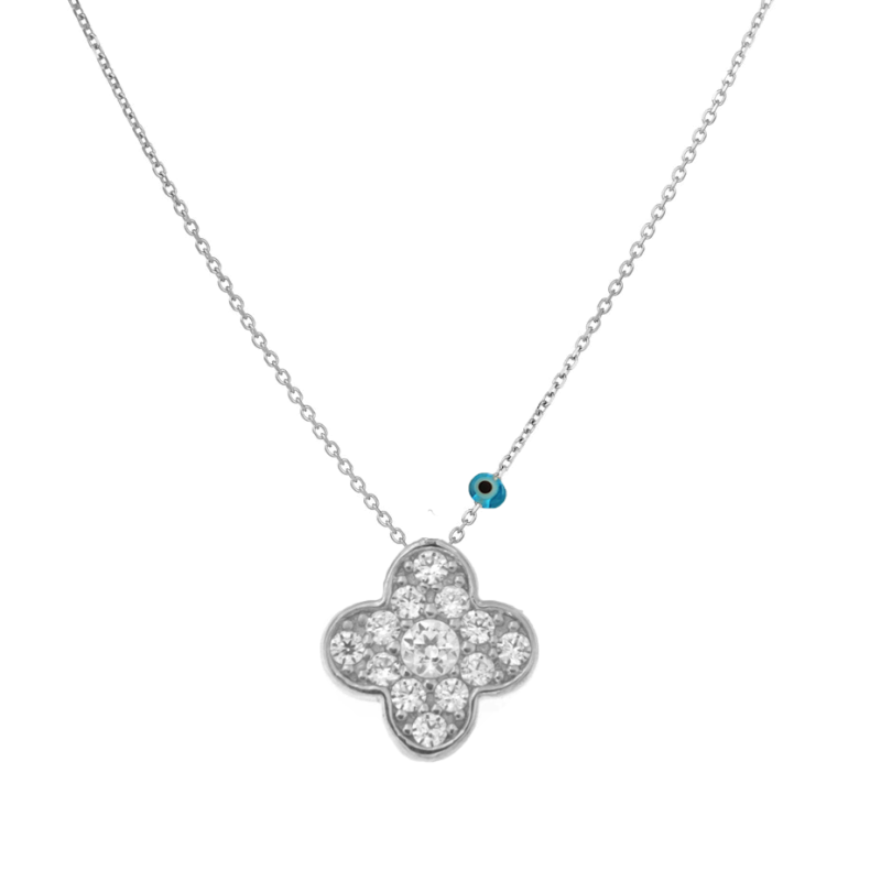 Κολιε καρδούλα με πέτρες ασημενιο 925