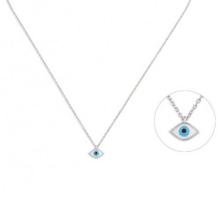 Κολιέ από ροζ χρυσό ασήμι 925 ματάκι