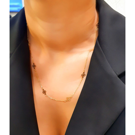 Κολιέ  Χρυσό 14 καρατίων με λουλουδάκια