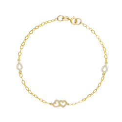 Βραχιόλι χρυσός 9 καρατίων με καρδούλα