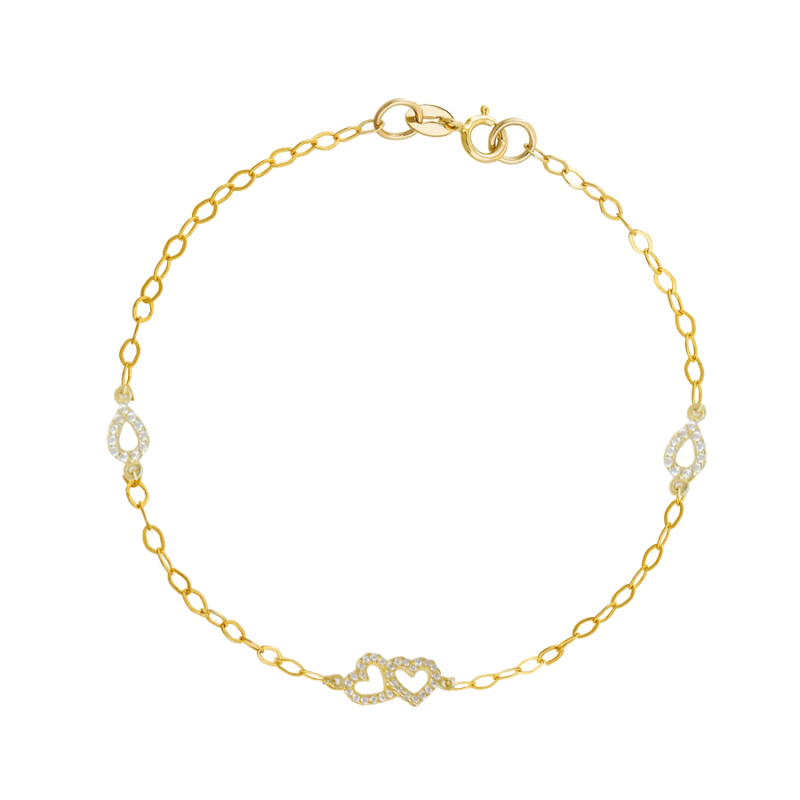 Βραχιόλι χρυσός 9 καρατίων με καρδούλα