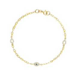 Βραχιόλι χρυσός 9 καρατίων με ματάκι