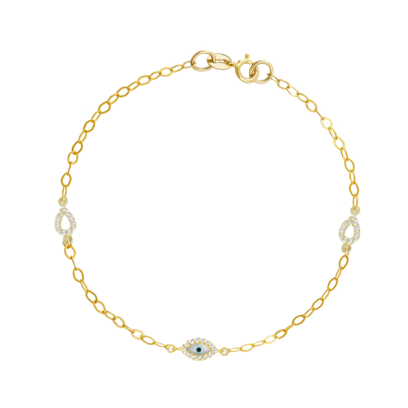 Βραχιόλι χρυσός 9 καρατίων με ματάκι