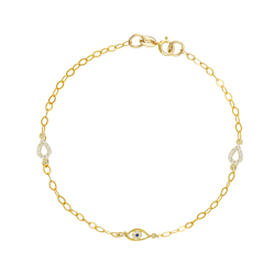 Βραχιόλι χρυσός 9 καρατίων με ματάκι