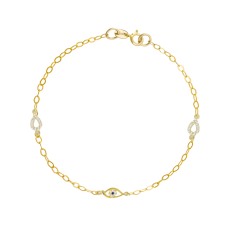 Βραχιόλι χρυσός 9 καρατίων με ματάκι