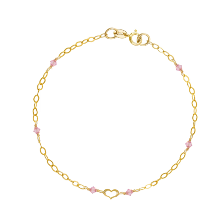 Βραχιόλι χρυσός 9 καρατίων με καρδούλα