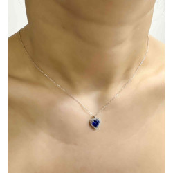 Κολιέ λευκόχρυσο 9 καρατίων καρδούλα