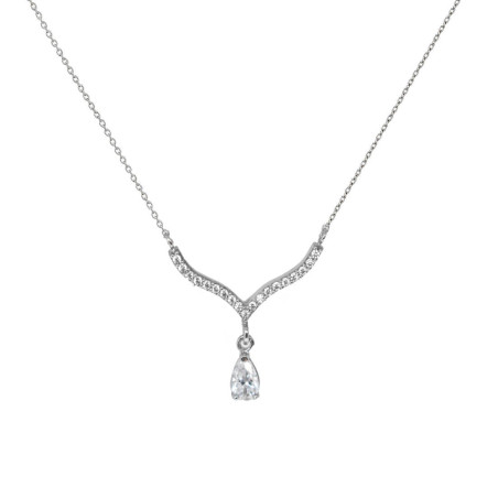 Κολιέ Λευκόχρυσο 9 καρατίων Δάκρυ