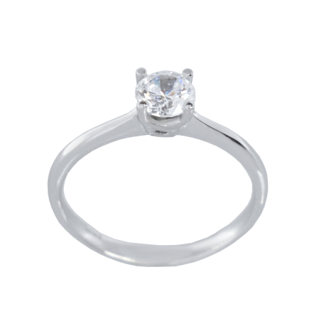 Μονόπετρο 14Κ Λευκόχρυσο με Ζιρκόν 