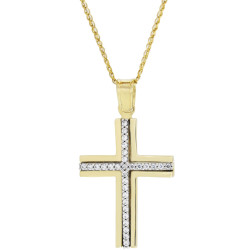 Χρυσός Σταυρός για Κοριτσι 14 Καρατίων 