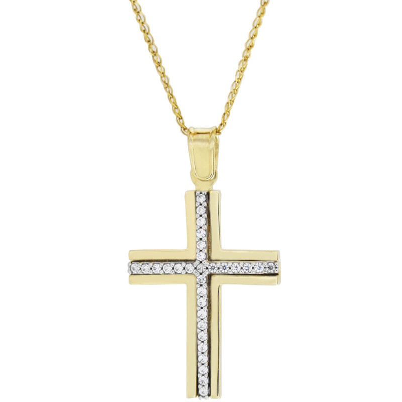 Χρυσός Σταυρός για Κοριτσι 14 Καρατίων 