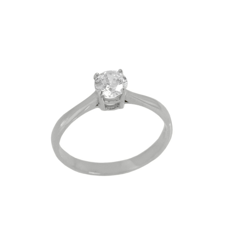 Μονόπετρο από Λευκόχρυσο14 καρατίων