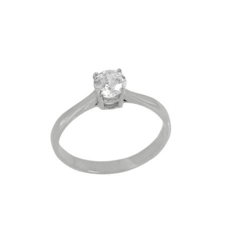 Μονόπετρο από Λευκόχρυσο14 καρατίων