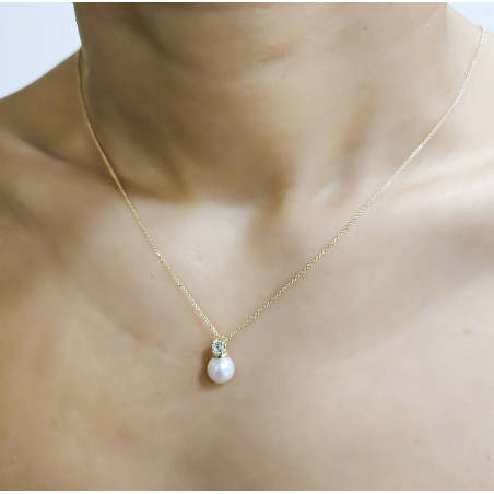 Κολιέ χρυσό 9 καρατίων με μαργαριτάρι