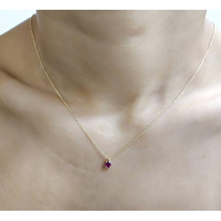 Κολιέ χρυσό 9 καρατίων μονόπετρο