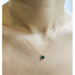 Κολιέ χρυσό 9 καρατίων μονόπετρο