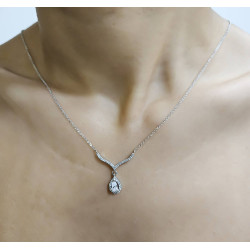 Κολιέ Λευκόχρυσο 9 καρατίων με Δάκρυ