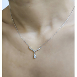 Κολιέ Λευκόχρυσο 9 καρατίων Δάκρυ