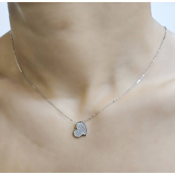 Κολιέ λευκόχρυσο 9 καρατίων καρδούλα