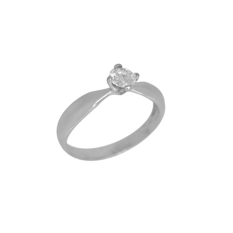 Μονόπετρο από λευκόχρυσο 9 καρατίων