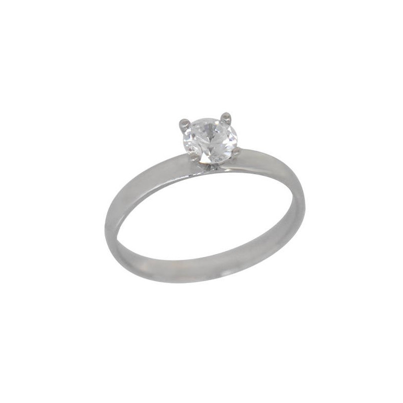 Μονόπετρο από λευκόχρυσο 9 καρατίων