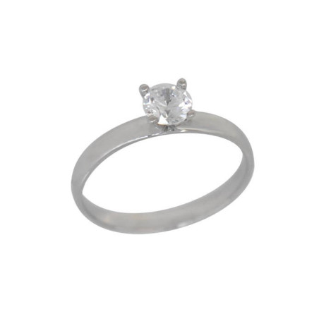 Μονόπετρο από λευκόχρυσο 9 καρατίων