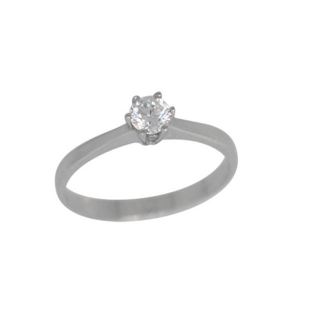 Μονόπετρο από λευκόχρυσο 9 καρατίων