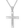 Λευκόχρυσος γυναικείος Σταυρός Με Αλυσίδα 9 Καρατίων