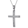Λευκόχρυσος γυναικείος Σταυρός Με Αλυσίδα 9 Καρατίων