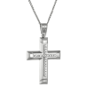 Λευκόχρυσος γυναικείος Σταυρός Με Αλυσίδα 9 Καρατίων