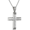 Λευκόχρυσος γυναικείος Σταυρός Με Αλυσίδα 9 Καρατίων