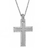 Λευκόχρυσος γυναικείος Σταυρός Με Αλυσίδα 9 Καρατίων