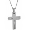 Λευκόχρυσος γυναικείος Σταυρός Με Αλυσίδα 9 Καρατίων