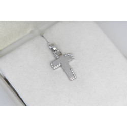 Λευκόχρυσος γυναικείος Σταυρός Με Αλυσίδα 9 Καρατίων