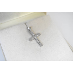 Λευκόχρυσος γυναικείος Σταυρός Με Αλυσίδα 9 Καρατίων